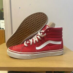 Red Hi-Top Vans